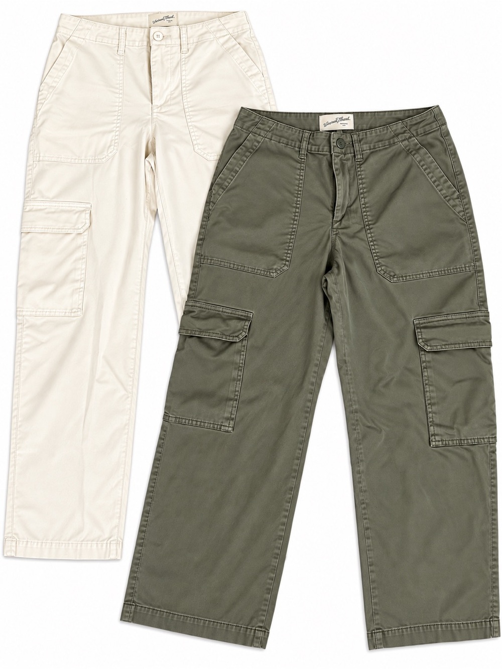 Universal Thread Cargo Utility Pants Bundle Size 8 Olive Ivory 2 Pair